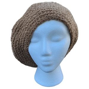 Vintage 70s 80s Women’s Hand Crocheted Beret Cap Slouchy Painter Hat, OS…